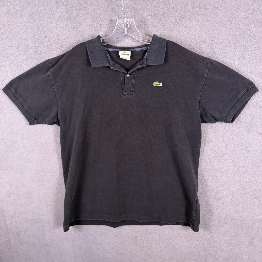 Lacoste Polo Size 8 2XL Mens Short Sleeve Classic Black Shirt Casey Neistat